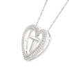 Thumbnail Image 1 of 0.085 CT. T.W. Diamond "T" Initial Dangle Heart Necklace in Sterling Silver