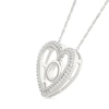 Thumbnail Image 1 of 0.085 CT. T.W. Diamond "O" Initial Dangle Heart Necklace in Sterling Silver