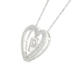 Thumbnail Image 2 of 0.085 CT. T.W. Diamond &quot;P&quot; Initial Dangle Heart Necklace in Sterling Silver