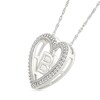 Thumbnail Image 2 of 0.085 CT. T.W. Diamond &quot;B&quot; Initial Dangle Heart Necklace in Sterling Silver