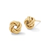 Reaura Polished and Textured Love Knot Stud Earrings in Repurposed 14K Gold