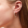 Thumbnail Image 1 of Reaura 26.0mm Polished and Mesh Twist Hoop Earrings in Repurposed 14K Gold