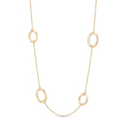 Reaura Oval Link Station Chain Necklace in Repurposed 14K Gold