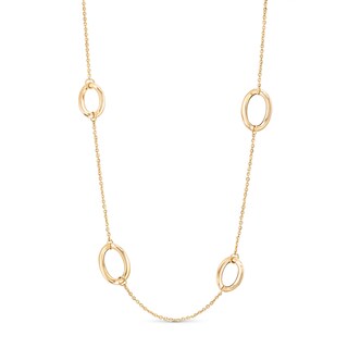 Reaura Oval Link Station Chain Necklace in Repurposed 14K Gold