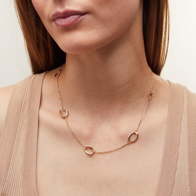 Reaura Oval Link Station Chain Necklace in Repurposed 14K Gold