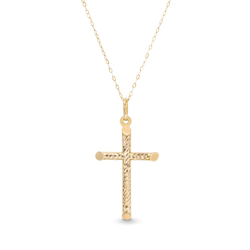 Reaura Rope-Textured Twist Cross Pendant in Repurposed 10K Gold