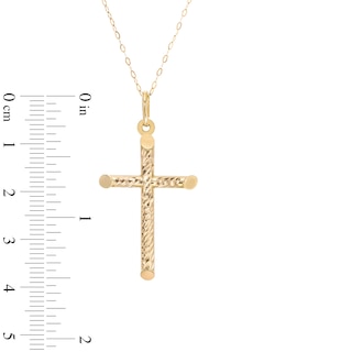 Reaura Rope-Textured Twist Cross Pendant in Repurposed 10K Gold