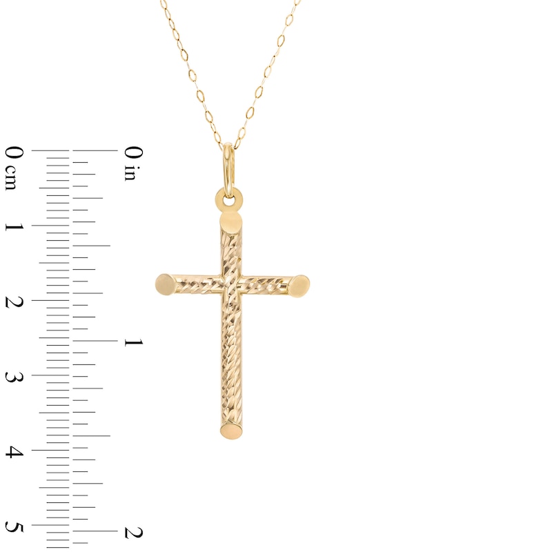 Reaura Rope-Textured Twist Cross Pendant in Repurposed 10K Gold