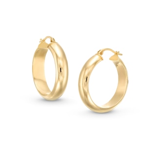 Reaura 24.0mm Domed Hoop Earrings in Repurposed 14K Gold