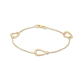 Reaura Oval Link Station Chain Bracelet in Repurposed 14K Gold - 7.5&quot;