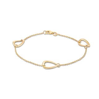 Reaura Oval Link Station Chain Bracelet in Repurposed 14K Gold - 7.5"