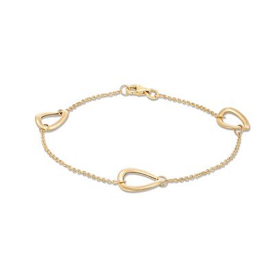 Reaura Oval Link Station Chain Bracelet in Repurposed 14K Gold - 7.5"