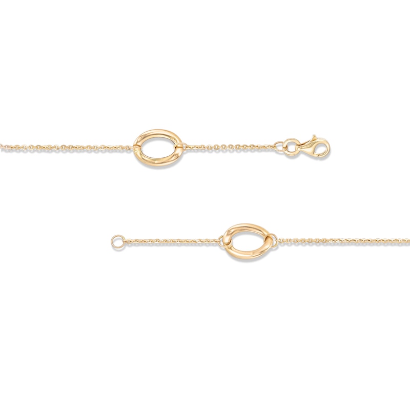 Reaura Oval Link Station Chain Bracelet in Repurposed 14K Gold - 7.5"