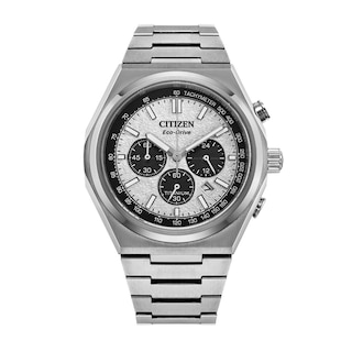 Men’s Citizen Eco-Drive® Zenshin Chrono Super Titanium™ Watch with White Dial (Model: CA4610-85A)