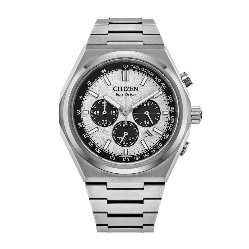 Men’s Citizen Eco-Drive® Forza Chrono Super Titanium™ Watch with White Dial (Model: CA4610-85A)|Peoples Jewellers