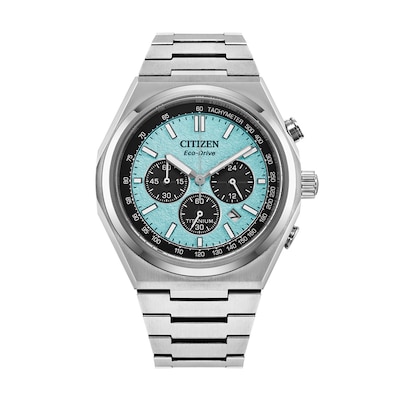 Men’s Citizen Eco-Drive® Zenshin Chrono Super Titanium™ Watch with Blue Dial (Model: CA4610-85M)