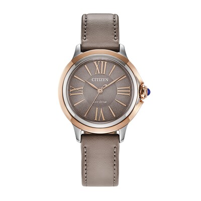 Ladies’ Citizen Eco-Drive® Ceci Rose-Tone IP Strap Watch with Grey Dial (Model: EM1166-01Z)