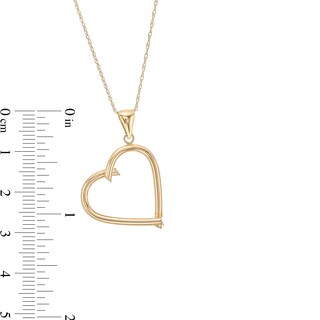 Reaura Tilted Tube Open Heart Pendant in Repurposed 14K Gold