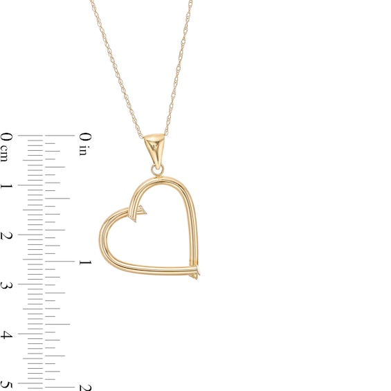 Reaura Tilted Tube Open Heart Pendant in Repurposed 14K Gold