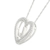 Thumbnail Image 2 of 0.085 CT. T.W. Diamond &quot;J&quot; Initial Dangle Heart Necklace in Sterling Silver