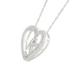 0.085 CT. T.W. Diamond "K" Initial Dangle Heart Necklace in Sterling Silver