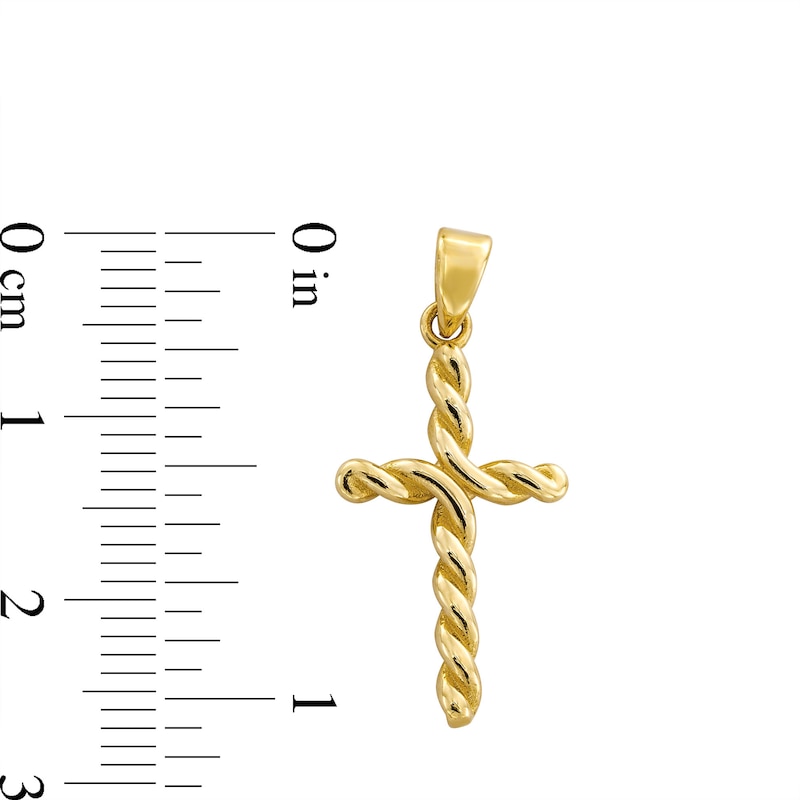 Main Image 2 of Twist Cross Necklace Charm in Solid 10K Gold