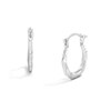 Thumbnail Image 1 of Child's Patterned Octagon Hoop Earrings in Hollow 14K White Gold