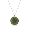 Thumbnail Image 2 of 20.0mm Jade Tiger Chinese Zodiac Disc Pendant in 14K Gold