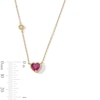 6.0mm Heart-Shaped Certified Ruby and Diamond Accent Necklace in 10K Gold