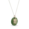 20.0mm Jade Dragon Chinese Zodiac Disc Pendant in 14K Gold