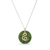 Thumbnail Image 0 of 20.0mm Jade Snake Chinese Zodiac Disc Pendant in 14K Gold