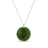 Thumbnail Image 2 of 20.0mm Jade Snake Chinese Zodiac Disc Pendant in 14K Gold