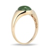 Thumbnail Image 1 of Oval Jade Solitaire Signet Ring in 14K Gold - Size 7