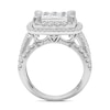 Thumbnail Image 2 of 2.95 CT. T.W. Princess-Cut Multi-Diamond Double Cushion Frame Multi-Row Engagement Ring in 10K White Gold