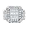 2.95 CT. T.W. Princess-Cut Multi-Diamond Double Cushion Frame Multi-Row Engagement Ring in 10K White Gold