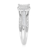 Thumbnail Image 1 of 0.45 CT. T.W. Princess-Cut Multi-Diamond Cushion Frame Triple Row Engagement Ring in 14K White Gold