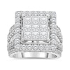 Thumbnail Image 0 of 3.95 CT. T.W. Princess-Cut Multi-Diamond Frame Multi-Row Engagement Ring in 10K White Gold