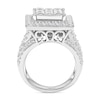 Thumbnail Image 2 of 3.95 CT. T.W. Princess-Cut Multi-Diamond Frame Multi-Row Engagement Ring in 10K White Gold