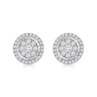 CT. T.W. Multi-Diamond Frame Stud Earrings in 10K White Gold