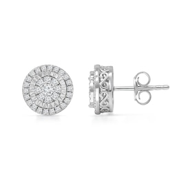 0.45 CT. T.W. Multi-Diamond Frame Stud Earrings in 10K White Gold