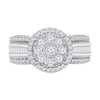 0.95 CT. T.W. Multi-Diamond Frame Triple Row Engagement Ring in 10K White Gold