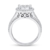 Thumbnail Image 1 of 0.95 CT. T.W. Multi-Diamond Frame Triple Row Engagement Ring in 10K White Gold