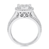 0.95 CT. T.W. Multi-Diamond Frame Triple Row Engagement Ring in 10K White Gold