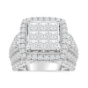 Thumbnail Image 0 of 3.95 CT. T.W. Princess-Cut Multi-Diamond Cushion Frame Multi-Row Engagement Ring in 10K White Gold