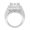 Thumbnail Image 2 of 3.95 CT. T.W. Princess-Cut Multi-Diamond Cushion Frame Multi-Row Engagement Ring in 10K White Gold