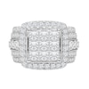 Thumbnail Image 3 of 3.95 CT. T.W. Princess-Cut Multi-Diamond Cushion Frame Multi-Row Engagement Ring in 10K White Gold