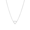 Vera Wang Love Collection Heart Outline Necklace in Sterling Silver - 16"