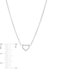 Vera Wang Love Collection Heart Outline Necklace in Sterling Silver - 16"