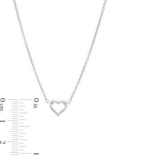 Vera Wang Love Collection Heart Outline Necklace in Sterling Silver - 16"