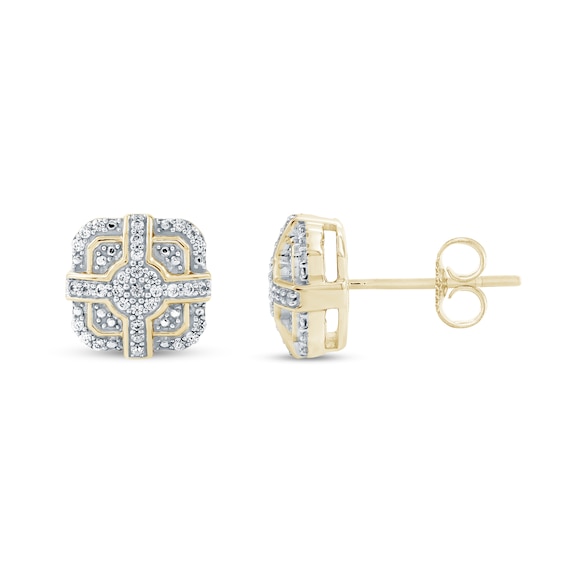 0.20 CT. T.W. Diamond Cushion-Shaped Stud Earrings in 10K Gold